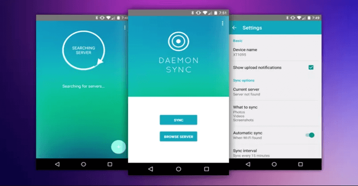 Daemon Sync Linux Android Data Sync