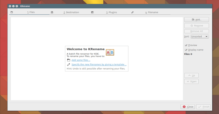 KRename - Batch Renamer for Linux