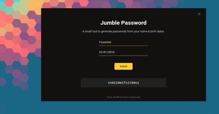 Jumble Password Generator for Linux