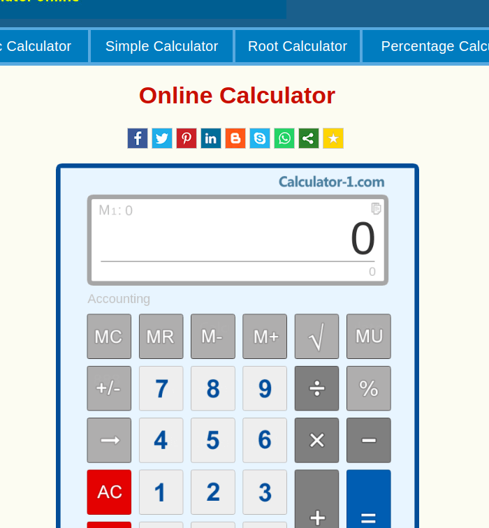Free Online Calculator Use
