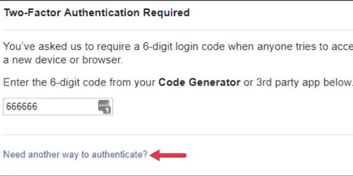 How to Log in to Your Facebook Account without Code Generator - Make Tech  Easier